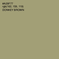 #A29F77 - Donkey Brown Color Image